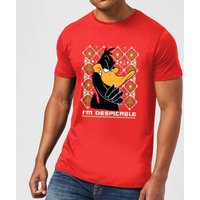Looney Tunes Daffy Duck Knit Herren Christmas T-Shirt - Rot - L von Looney Tunes