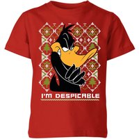 Looney Tunes Daffy Duck Knit Kinder Christmas T-Shirt - Rot - 7-8 Jahre von Original Hero