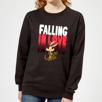 Looney Tunes Falling In Love Wile E. Coyote Women's Sweatshirt - Black - S von Looney Tunes