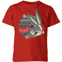 Looney Tunes I'm The Reason There Is A Naughty List Kinder Christmas T-Shirt - Rot - 11-12 Jahre von Looney Tunes
