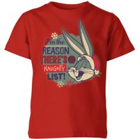 Looney Tunes I'm The Reason There Is A Naughty List Kinder Christmas T-Shirt - Rot - 7-8 Jahre von Looney Tunes