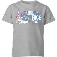 Looney Tunes Its Cool To Be Nice Kinder Christmas T-Shirt - Grau - 7-8 Jahre von Looney Tunes