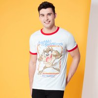 Looney Tunes Kaboom! Appetite For Destruction Ringer T-Shirt - Weiß / Rot - S von Looney Tunes