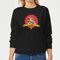 Looney Tunes Logo Distressed Women's Sweatshirt - Black - 5XL von Looney Tunes