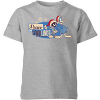 Looney Tunes Peace Among Earthlings Kinder Christmas T-Shirt - Grau - 11-12 Jahre von Looney Tunes