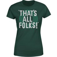 Looney Tunes That's All Folks Damen T-Shirt - Dunkelgrün - S von Original Hero