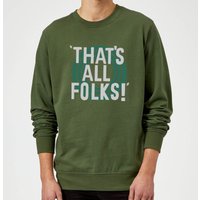 Looney Tunes That's All Folks Pullover - Dunkelgrün - XXL von Looney Tunes