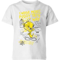 Looney Tunes Tweety Pie More Puddy Tats Kinder T-Shirt - Weiß - 7-8 Jahre von Looney Tunes