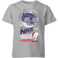 Looney Tunes Tweety Pie Pussy Cat Kinder Christmas T-Shirt - Grau - 9-10 Jahre von Original Hero
