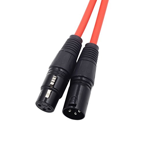 Ausgewogene MIC-Kabel, LoongGate XLR 3 Pin Männliche Weibliche Mikrofon abgeschirmte Audioschnur (3M/9,8 ft, rot) von LoongGate