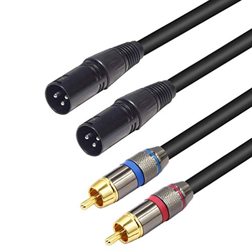 LoongGate Dual XLR auf Cinch-Kabel, strapazierfähig, 2-XLR auf 2-Cinch-Audiokabel, Stereo-Anschluss, Mikrofon-Patchkabel XLRM 1.5m von LoongGate