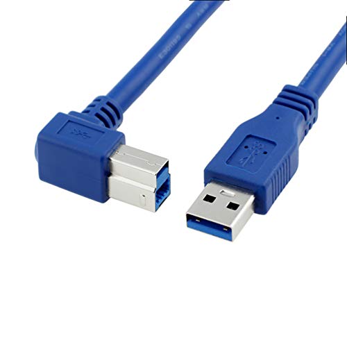 LoongGate USB 3.0-Kabel A-Stecker auf B-Stecker abgewinkelt, 90-Grad-Anschluss USB 3.0-Kabel für Drucker, Laptop, Dock (AM-BM 3FT) von LoongGate
