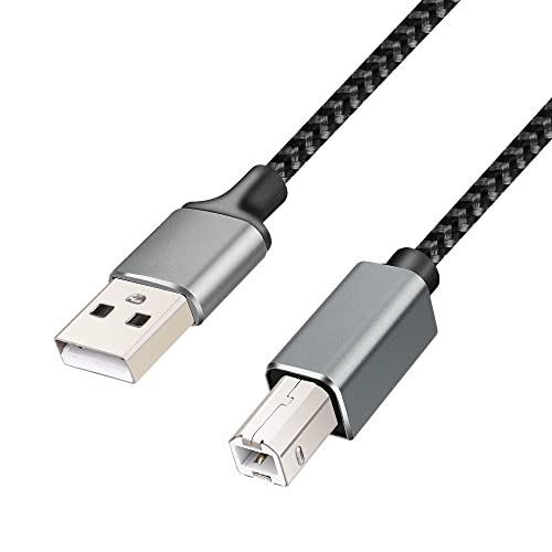 LoongGate USB Lange Drucker Kabel High Speed ​​- USB 2.0 Drucker Scanner Kabel USB Typ A Stecker auf B Stecker Kabel für HP, Canon, Dell & More -5m - Schwarz von LoongGate