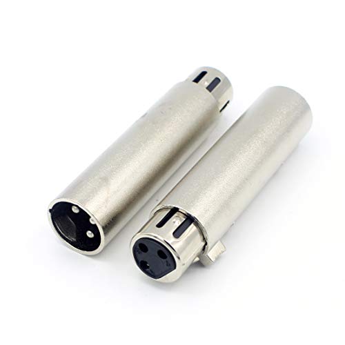 LoongGate XLR Stecker zu Buchse, XLR 3 Pin Stecker auf 3 Pin weibliche Mikrofon Leitung Adapter - 2 Pack von LoongGate