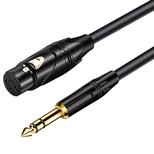 LoongGate XLR auf 1/4 Zoll Interconnect Kabel 3-polig XLR weiblich auf 6,35 mm TRS Stereo Stecker Adapter Stecker 3M/10 feet von LoongGate