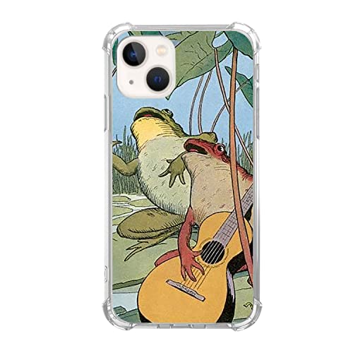 LopeyKirt Frosch spielt Gitarre Hülle Kompatibel mit iPhone 14 Plus, Frosch Musiker Hülle für Mädchen Frauen, Einzigartige Weiche TPU Bumper Case Cover von LopeyKirt