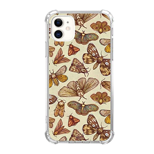 Schutzhülle mit niedlichem Motten-Design für iPhone 11, braunes Insektenmuster für iPhone 11 für Damen, Herren, Mädchen, einzigartiges Design, TPU-Stoßfänger-Schutzhülle von LopeyKirt