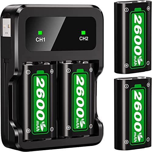 2 * 2600mAh Wiederaufladbare Akkus Packs für Xbox Series X | S/Xbox One/Xbox One S/Xbox One X/Xbox One Elite Wireless Controller Akku mit High Speed Ladestation 2 * 2600mAh Wiederaufladbare Akkus Packs für Xbox Series X | S/Xbox One/Xbox One S/Xbox One X/Xbox One Elite Wireless Controller Akku mit High Speed Ladestation von Loqdivr