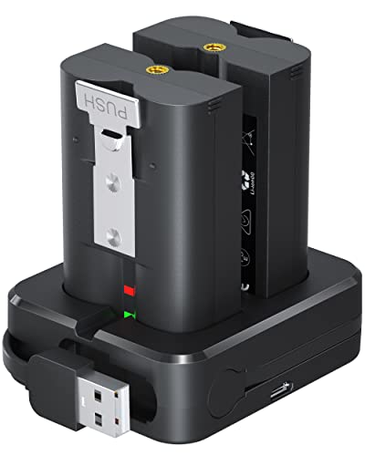 2 Batterien Und Ladestation für Ring Video Doorbell, 3.65V 6040mAh Akku kompatibel mit Video Doorbell 2/3/3+/4, Spotlight Cam Battery, Stick Up Cam(2/3Gen) von Loqdivr