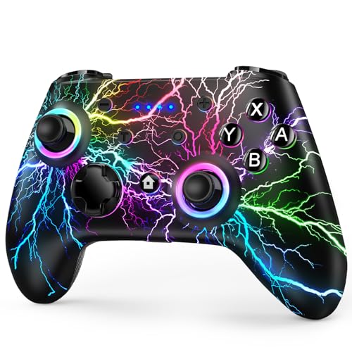 Switch Pro Controller Kompatibel for Switch/Switch Lite/OLED/PC, One-Key Pairing Gamepad with 9-Colour RGB LEDs High Battery 6-Axis Motion Wake Up Function von Loqdivr