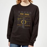 The Lord Of The Rings One Ring Damen Weihnachtspullover – Schwarz - 3XL von Lord Of The Rings