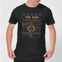 The Lord Of The Rings One Ring Men's Christmas T-Shirt in Black - M von Lord Of The Rings