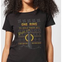 The Lord Of The Rings One Ring Women's Christmas T-Shirt in Black - L von Lord Of The Rings