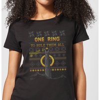 The Lord Of The Rings One Ring Women's Christmas T-Shirt in Black - M von Lord Of The Rings