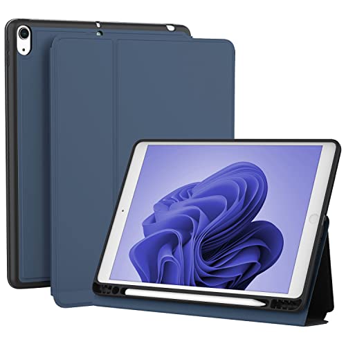 Lornpa Hülle passend für iPad Air 5/4 [2022/2020 5th/4th Generation 10,9 Zoll], iPad Air 5/4 Hülle mit Stifthalter, schützende weiche TPU-Rückabdeckung Smart Case - Königsblau von Lornpa