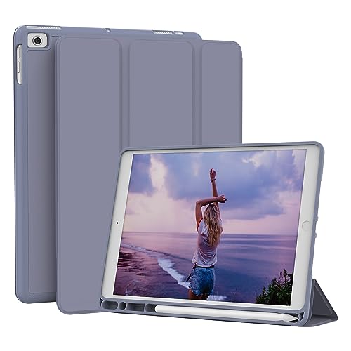Lornpa Schutzhülle für iPad Mini 5 2019 / iPad Mini 4 2015, Mini 3 2 1 - Schützende Slim Folio Hülle mit Stifthalter & Auto Wake/Sleep, Trifold Smart Stand Cover für iPad Mini 5/4/3/2/1 - Lila von Lornpa