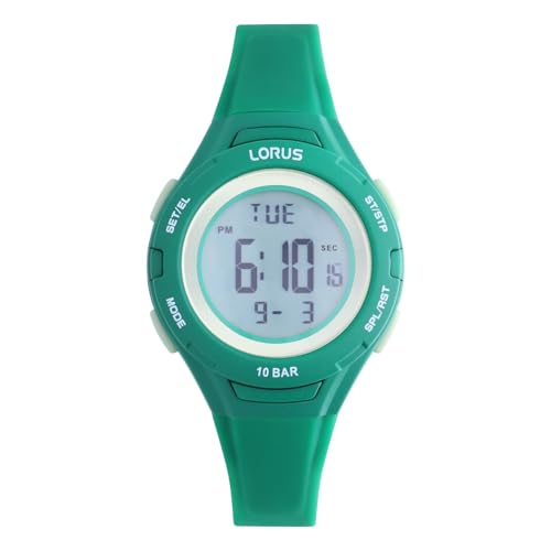 LORUS Jungen Digital Quarz Uhr mit Silikon Armband R2391PX9 von Lorus