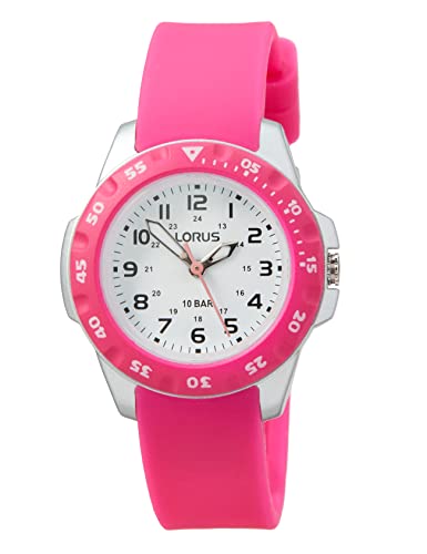 LORUS Mädchen Analog Quarz Uhr mit Silikon Armband RRX59HX9 von Lorus