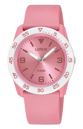 Lorus Mädchen Analog Quarz Uhr mit Silikon Armband RRX89HX9 von Lorus