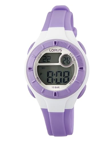 LORUS Mädchen Digital Quarz Uhr mit Silikon Armband R2347PX9 von Lorus