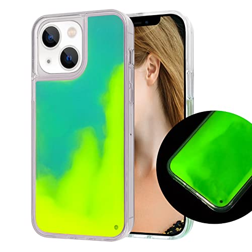 Losin Fluoreszierende Hülle Kompatibel mit iPhone 14 Plus Treibsand Hülle Flüssig Glow Sand Handyhülle Luxus Glow in the Darkness Noctiluncent Flüssig Leuchtend Sand Mode Luxus Cover für Frauen und von Losin