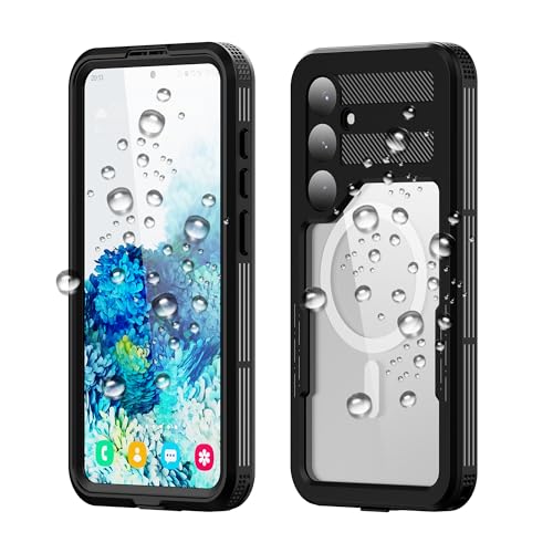 Losin Kompatibel mit Galaxy S25 Hülle, wasserdicht, magnetisch, [kompatibel mit MagSafe] [Fallschutz] [IP68 Unterwasser] Ganzkörper-stoßfeste Schutzhülle, Schwarz von Losin