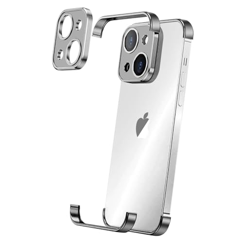 Losin Kompatibel mit iPhone 15 Hülle mit Kameralinsenschutz, rahmenloses Aluminium-Metall, randloses Design, schlank, dünn und leicht, stoßfeste Stoßfängerabdeckung, für Damen und Herren, natürliches von Losin
