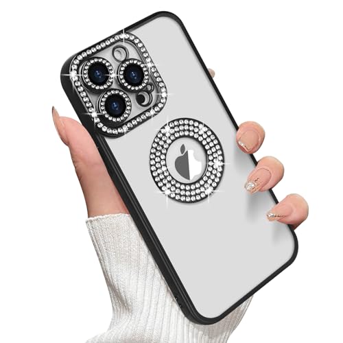 Losin Kompatibel mit iPhone 15 Pro Max Glitzer Hülle mit Logo View für Frauen Mädchen Luxus Süß Diamant Hülle Bling Kamera Schutz Weich Klar TPU Sparkle Strass Stoßfest Cover Schwarz Losin Kompatibel mit iPhone 15 Pro Max Glitzer Hülle mit Logo View für Frauen Mädchen Luxus Süß Diamant Hülle Bling Kamera Schutz Weich Klar TPU Sparkle Strass Stoßfest Cover Schwarz von Losin