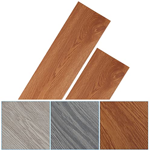 Lospitch Bodenbelag Selbstklebend Vinyl Laminat Rutschfest Wasserfest ca. 1 m² für Designboden Dielenboden(Classic Warm Oak) von Lospitch