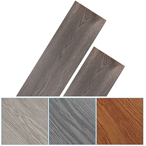 Lospitch Bodenbelag Selbstklebend Vinyl Laminat Rutschfest Wasserfest ca. 1 m² für Designboden Dielenboden(Night Oak) von Lospitch
