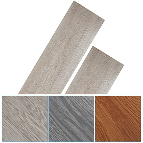 Lospitch Bodenbelag Selbstklebend Vinyl Laminat Rutschfest Wasserfest ca. 1 m² für Designboden Dielenboden(White Oak) von Lospitch