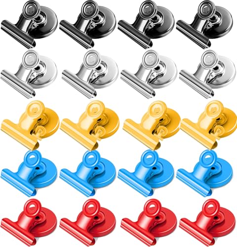 Magnetklammer, 20 Stück Magnetclips Whiteboard Magnete Klammer Kühlschrankmagnete mit Klammer Magnetclips Magnet Clip Klemmen für Fotos, Aufkleber, Taschen, Kühlschrank, Whiteboard - 5 Farbe von Lostwry