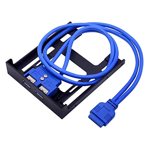 Losueeun 2 AnschlüSse USB 3.0 Front Platten Disketten Schacht 20 Poliger USB3.0 Hub Erweiterungs Kabel Adapter Kunststoff Halterung für PC Desktop von Losueeun