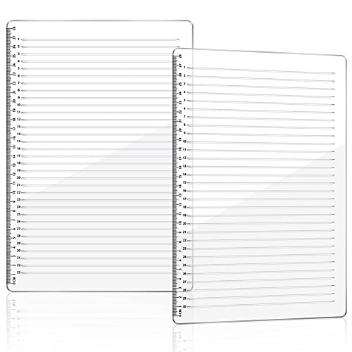Losueeun 2 StüCke Gerade Linienschablone 28 Cm Skala Kalligrafieschablone für Journaling Umschlag Beschriftungsschablone Schablone von Losueeun