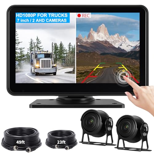 Losuudy Kabelgebundenes Backup-Kamerasystem für 7-Zoll-Touch-Monitor, 2 x 1080P Rückfahrkamera, Nachtsicht, IP68 wasserdichte Kamera für Losuudy Kabelgebundenes Backup-Kamerasystem für 7-Zoll-Touch-Monitor, 2 x 1080P Rückfahrkamera, Nachtsicht, IP68 wasserdichte Kamera für von Losuudy