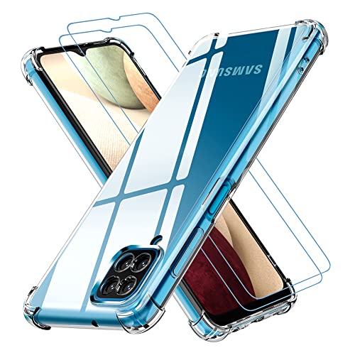 Losvick Hülle Kompatibel mit Galaxy A12 / M12 mit 2 Stück Panzerglas Schutzfolie, Handyhülle Weich TPU Silikon Transparent Stoßfest Schutzhülle für Galaxy A12 / M12, Klar Losvick Hülle Kompatibel mit Galaxy A12 / M12 mit 2 Stück Panzerglas Schutzfolie, Handyhülle Weich TPU Silikon Transparent Stoßfest Schutzhülle für Galaxy A12 / M12, Klar von Losvick