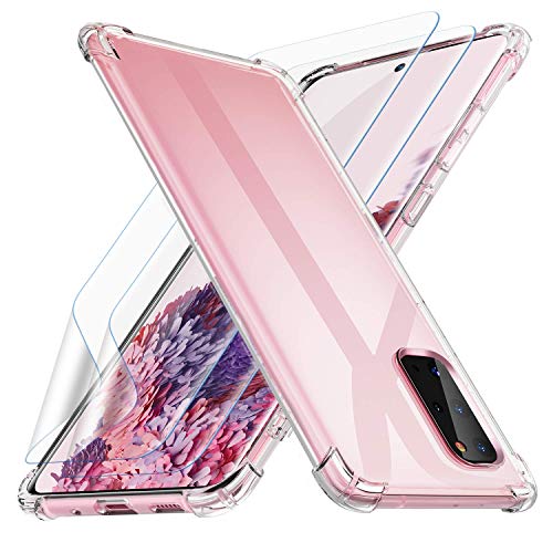 Losvick Hülle Kompatibel mit Samsung Galaxy S20 mit 2 TPU Displayschutzfolie, Transparent Silikon Ultra Dünne Handyhülle Anti-Gelb Stoßfeste Bumper Schutzhülle Case Cover für Galaxy S20 - Klar Losvick Hülle Kompatibel mit Samsung Galaxy S20 mit 2 TPU Displayschutzfolie, Transparent Silikon Ultra Dünne Handyhülle Anti-Gelb Stoßfeste Bumper Schutzhülle Case Cover für Galaxy S20 - Klar von Losvick