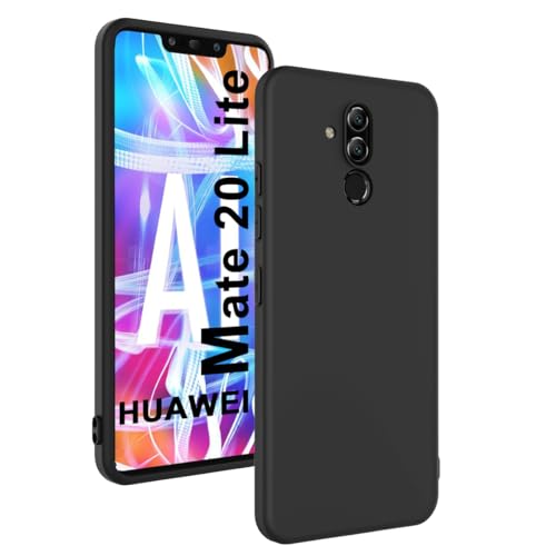 Losvick Hülle für Huawei Mate 20 Lite, Stoßfest Mat Schwarz, Handyhülle Ultra-Dünne Silikon, Schutzhülle Weiche TPU Flexibel Bumper Kratzfest case Black Slim - Schwarz von Losvick