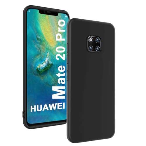 Losvick Hülle für Huawei Mate 20 Pro, Stoßfest Mat Schwarz, Handyhülle Ultra-Dünne Silikon, Schutzhülle Weiche TPU Flexibel Bumper Kratzfest case Black Slim - Schwarz von Losvick