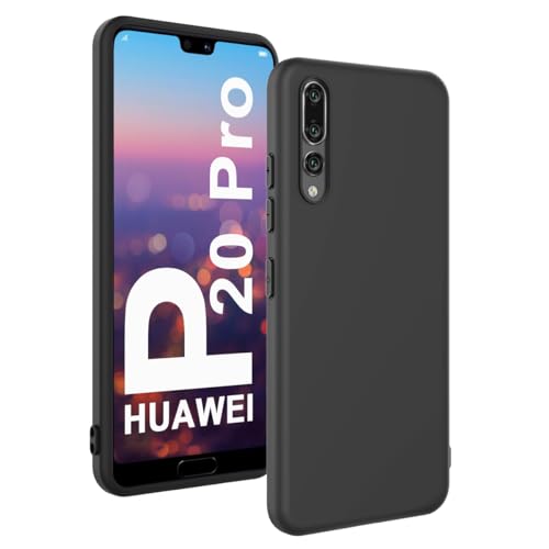 Losvick Hülle für Huawei P20 Pro, Stoßfest Mat Schwarz, Handyhülle Ultra-Dünne Silikon, Schutzhülle Weiche TPU Flexibel Bumper Kratzfest case Black Slim - Schwarz von Losvick